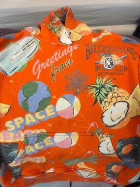 Billionaire Boys Club Orange Tropical Space Graphic Hoodie